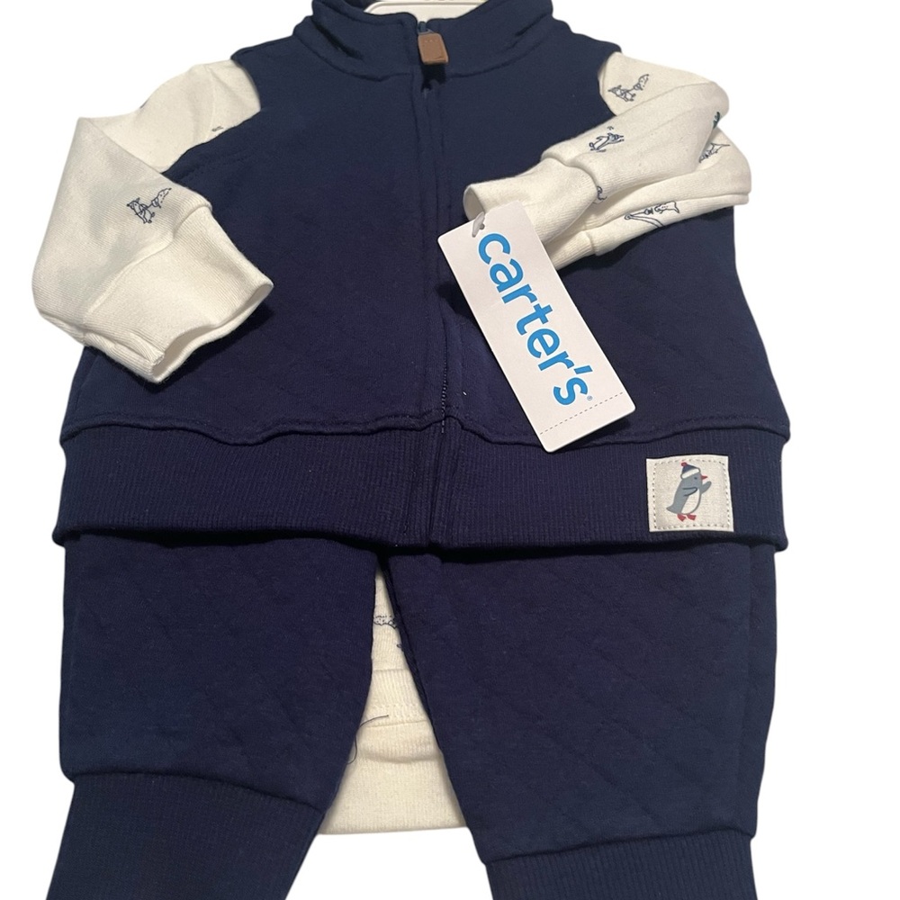 Carter's Navy and White Baby Outfit